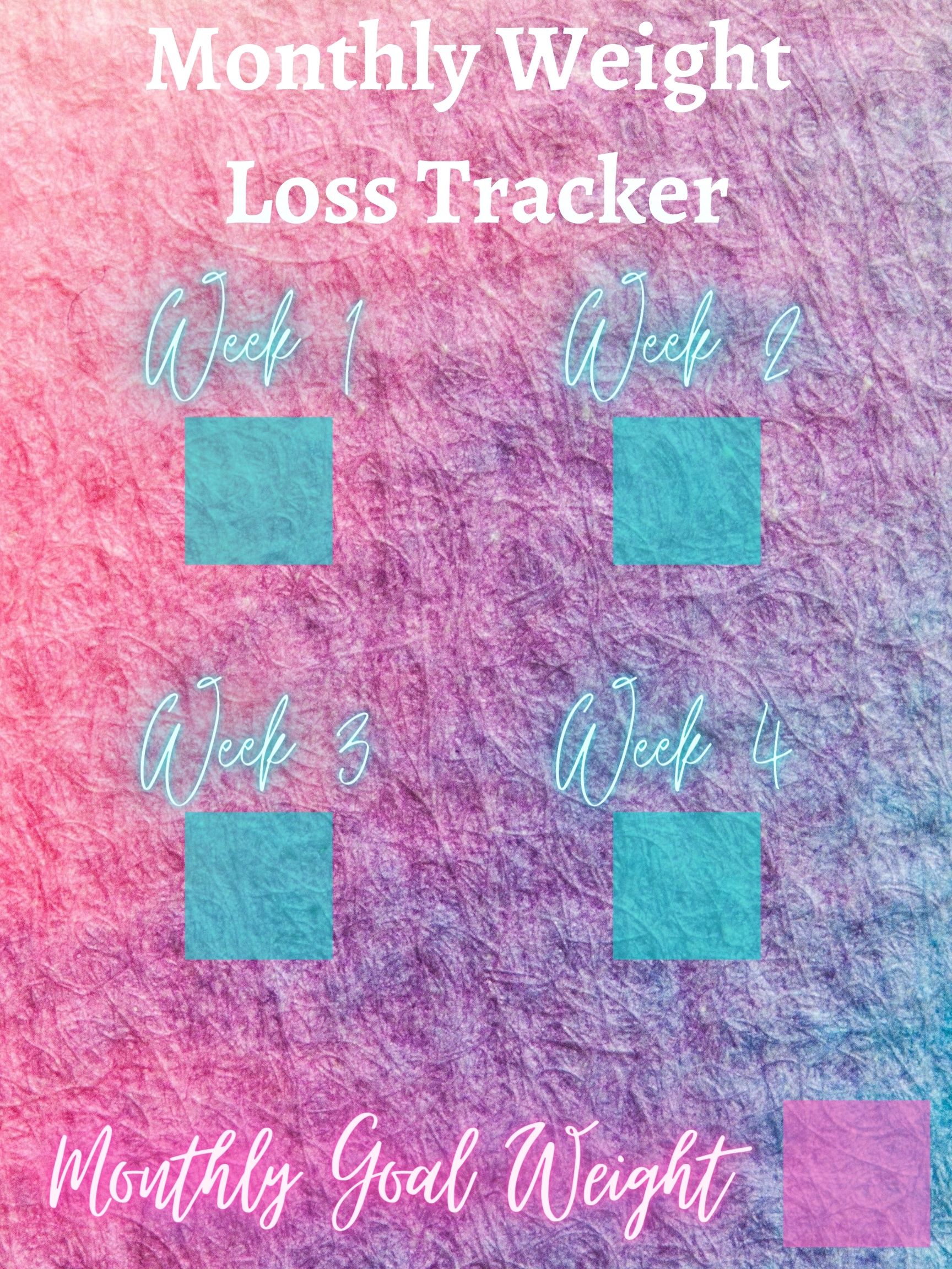 monthly weight loss tracker printable